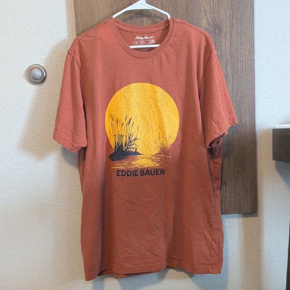 Eddie Bauer Men's Orange Graphic Tee TXL Tall